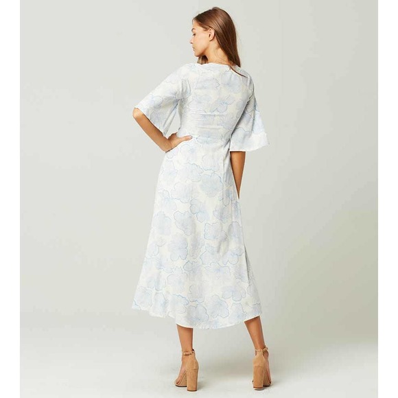 L*Space Kellen Dress in Hibiscus Tie Front Maxi Dress Floral Boho Size Large - Picture 4 of 8